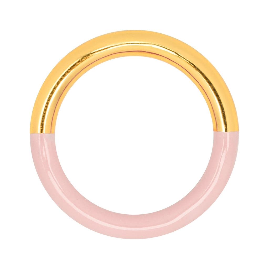 LULU Copenhagen Double Color Ring vergoldet Rings Gold/Silk Light Pink