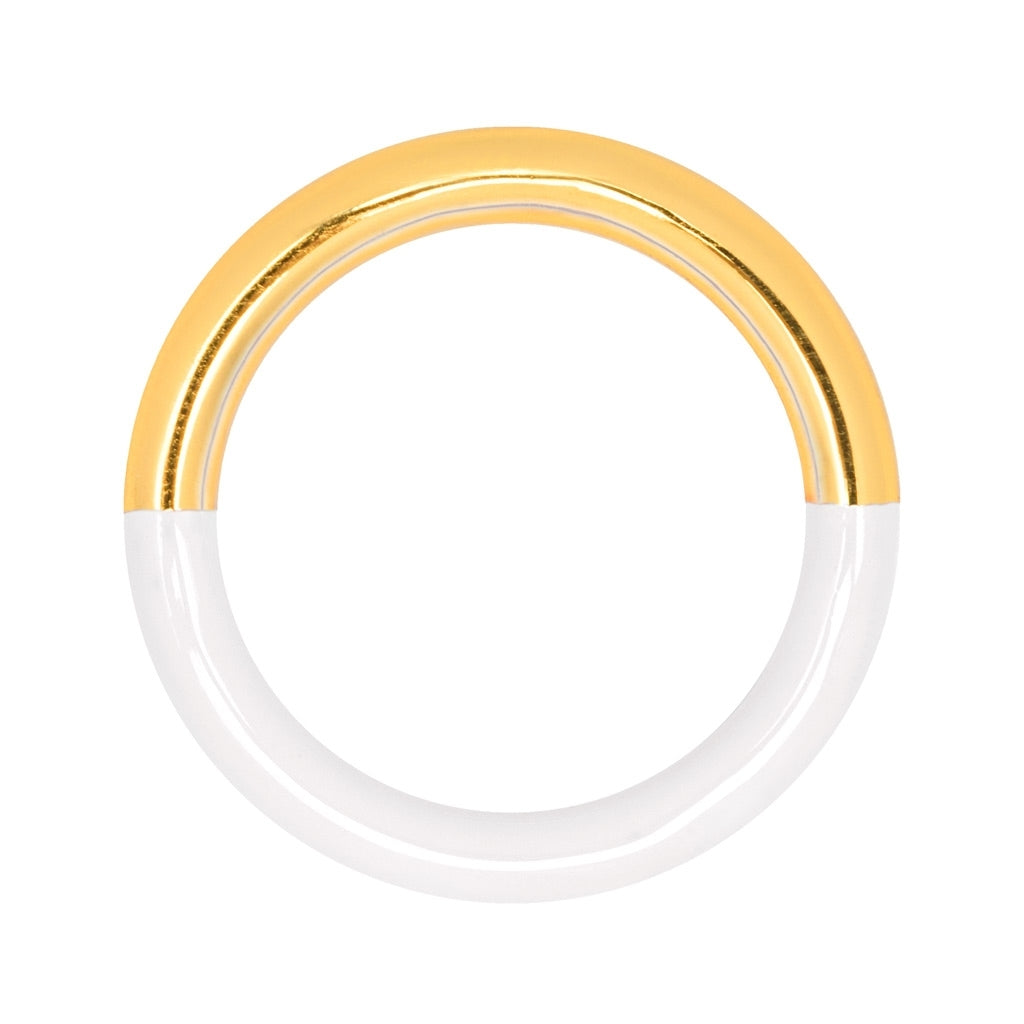 LULU Copenhagen Double Color Ring vergoldet Rings Gold/White