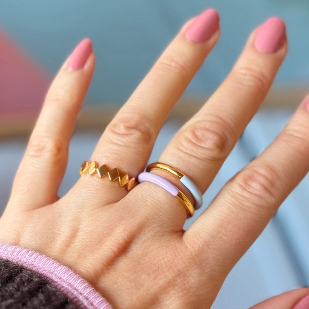 LULU Copenhagen Double Color Ring vergoldet Rings Lila