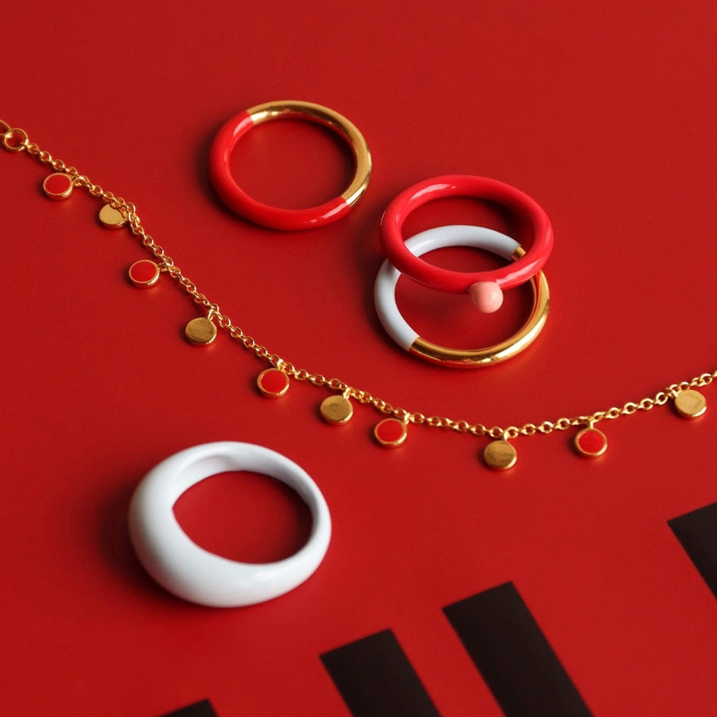 LULU Copenhagen Double Color Ring vergoldet Rings Skyride Blue