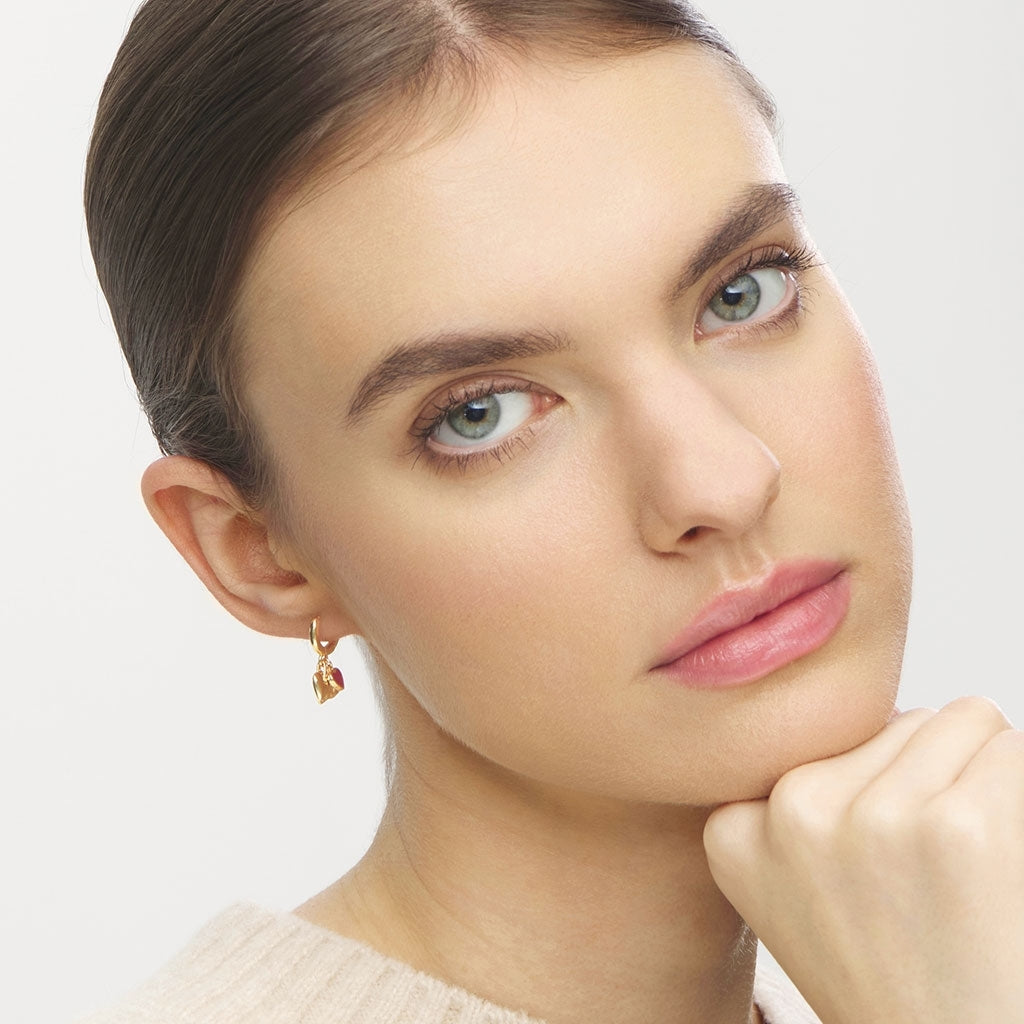 LULU Copenhagen Endless Love 1 stück - Vergoldetes Ear stud, 1 pcs Passion Red