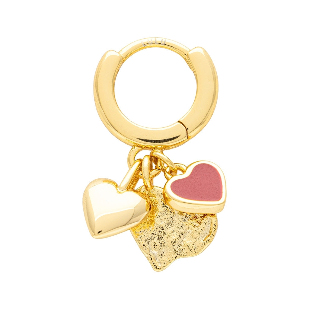 LULU Copenhagen Endless Love 1 stück - Vergoldetes Ear stud, 1 pcs Passion Red