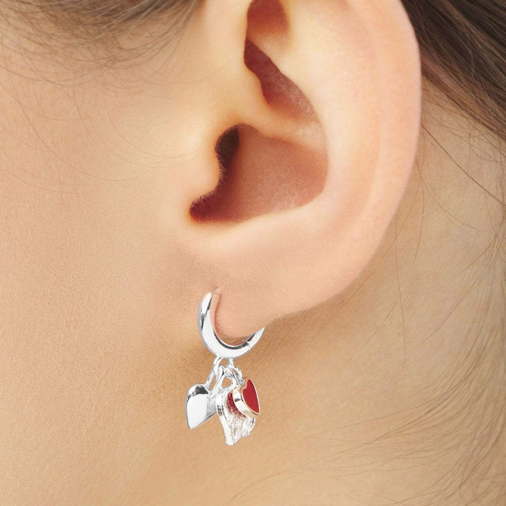 LULU Copenhagen Endless Love 1 stück - Versilbert Ear stud, 1 pcs Passion Red