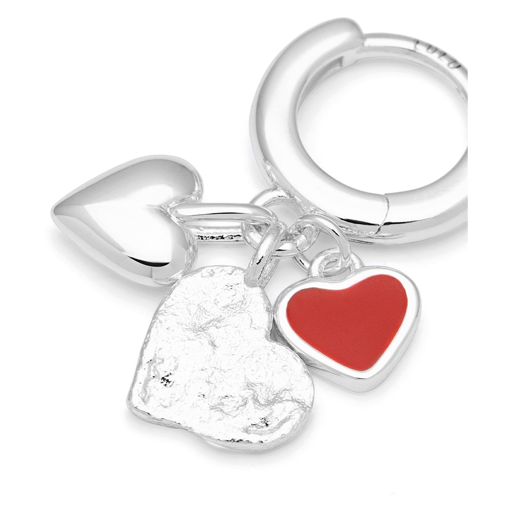 LULU Copenhagen Endless Love 1 stück - Versilbert Ear stud, 1 pcs Passion Red