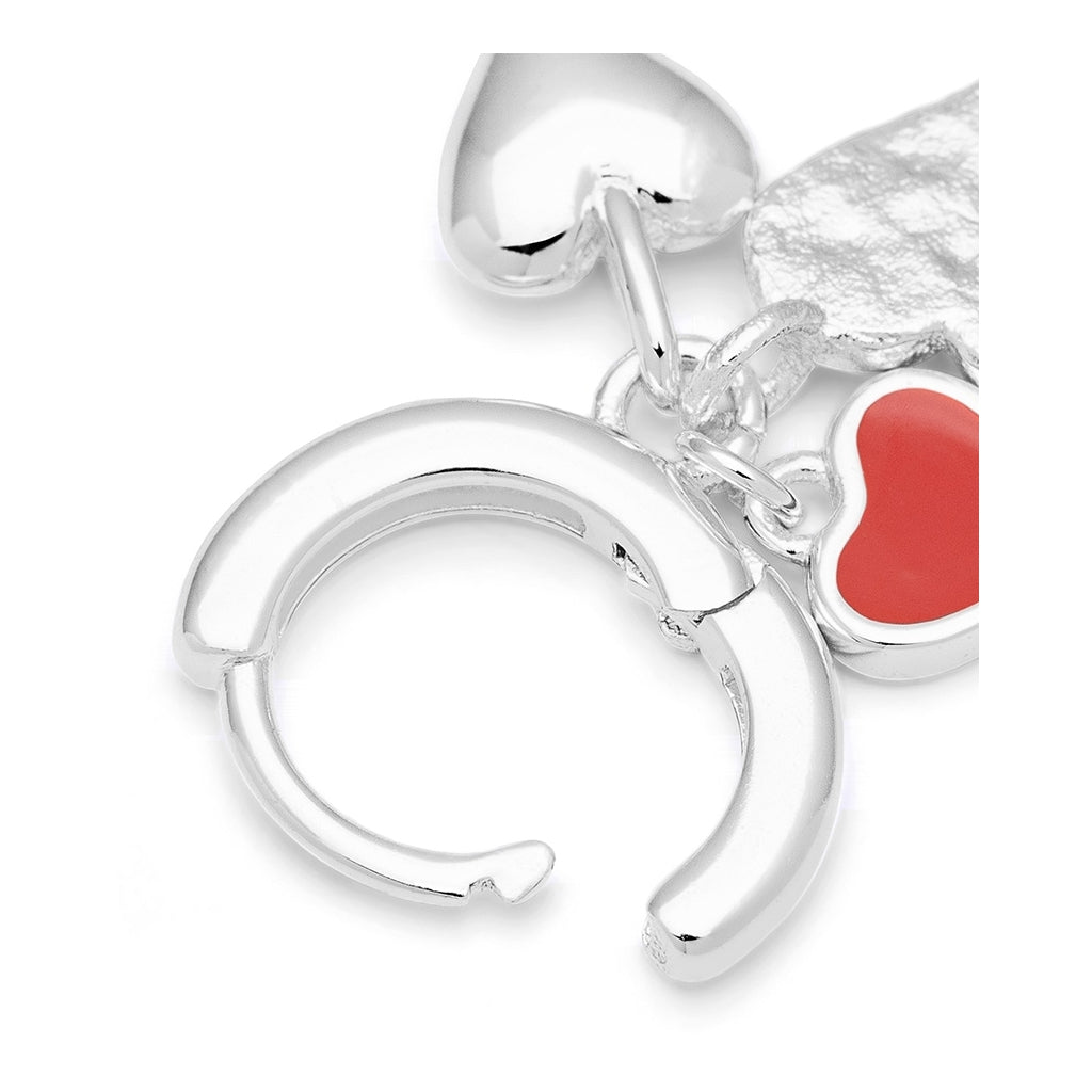 LULU Copenhagen Endless Love 1 stück - Versilbert Ear stud, 1 pcs Passion Red