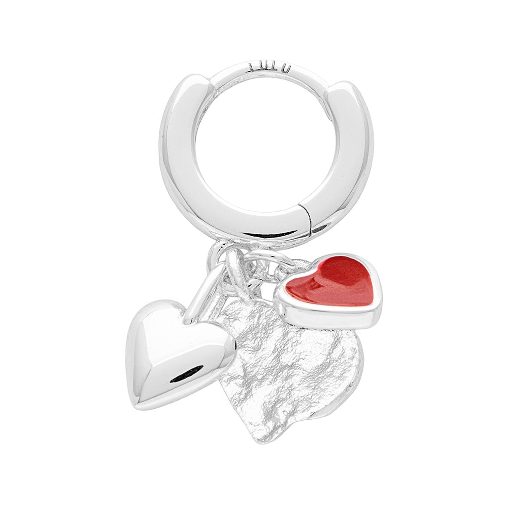 LULU Copenhagen Endless Love 1 stück - Versilbert Ear stud, 1 pcs Passion Red