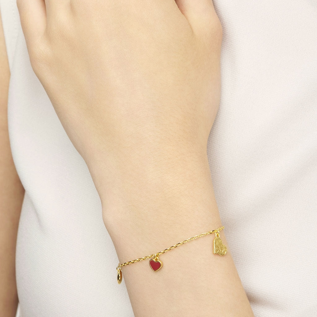 LULU Copenhagen Endless Love Armband - Vergoldetes Bracelets Passion Red