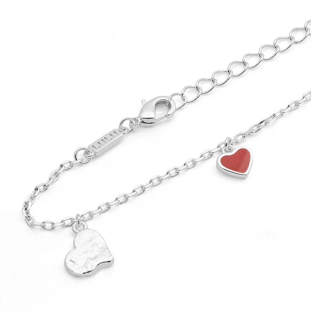 LULU Copenhagen Endless Love Armband - Versilbert Bracelets Passion Red