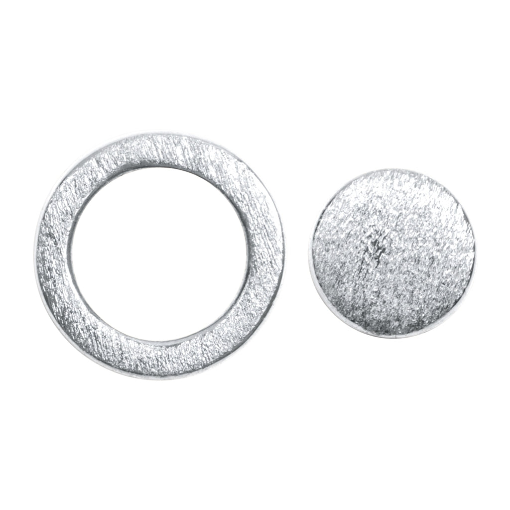 LULU Copenhagen Family Round Ohrringe paar gebürstet Earrings, pairs Silber