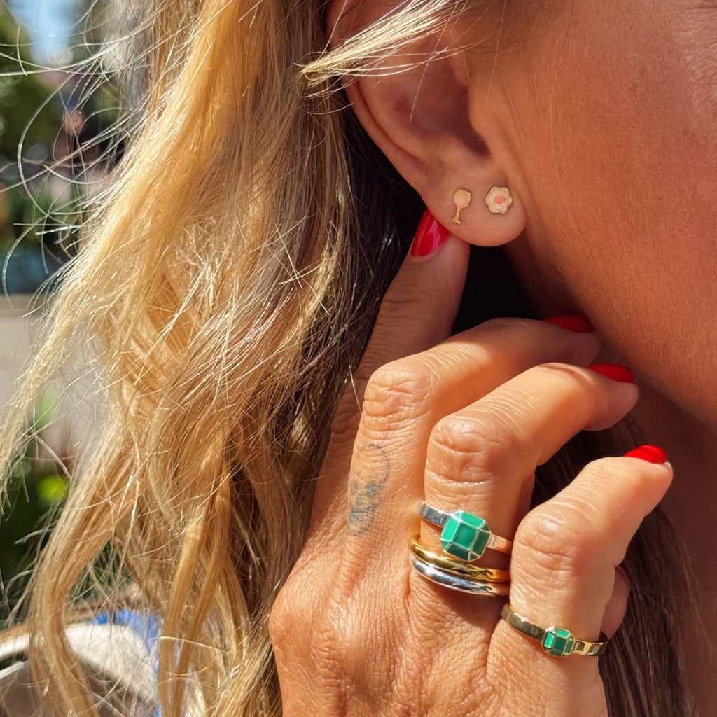 LULU Copenhagen Friday Rosé Ohrring 1 stück Ear stud, 1 pcs Vergoldet