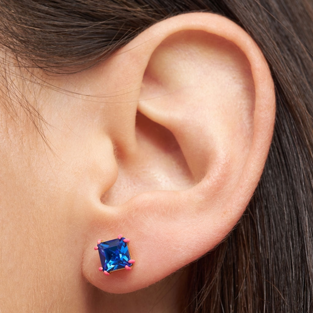 LULU Copenhagen Gala Crystal Bling Ohrring 1 stück Ear stud, 1 pcs Capri Blue/Pink