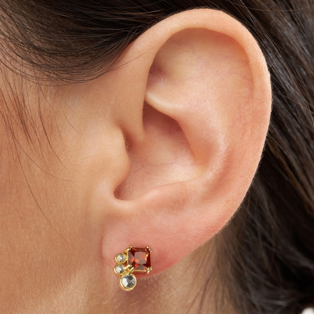 LULU Copenhagen Gala Red Bling Left Ohrring 1 stück Ear stud, 1 pcs Vergoldet