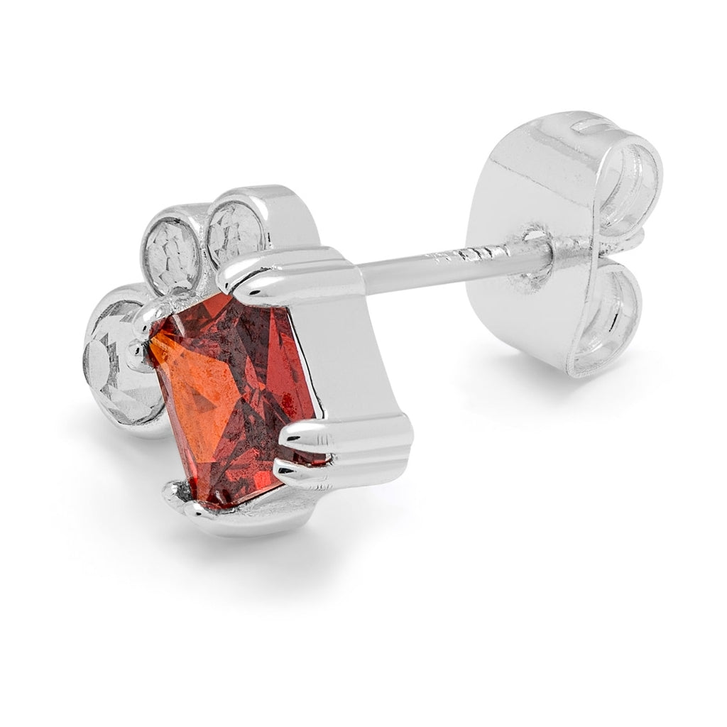 LULU Copenhagen Gala Red Bling Left Ohrring 1 stück Ear stud, 1 pcs Silver Plated