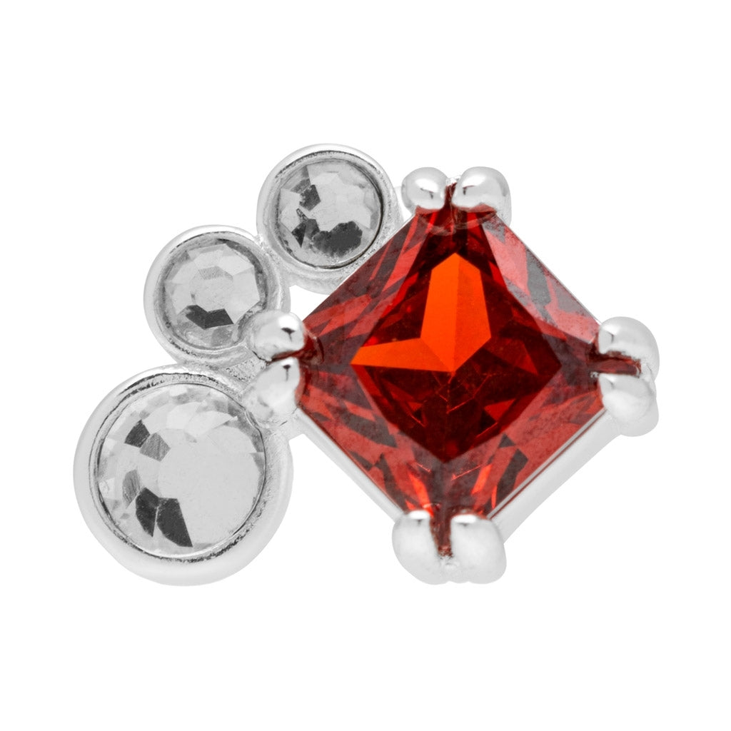 LULU Copenhagen Gala Red Bling Left Ohrring 1 stück Ear stud, 1 pcs Silver Plated