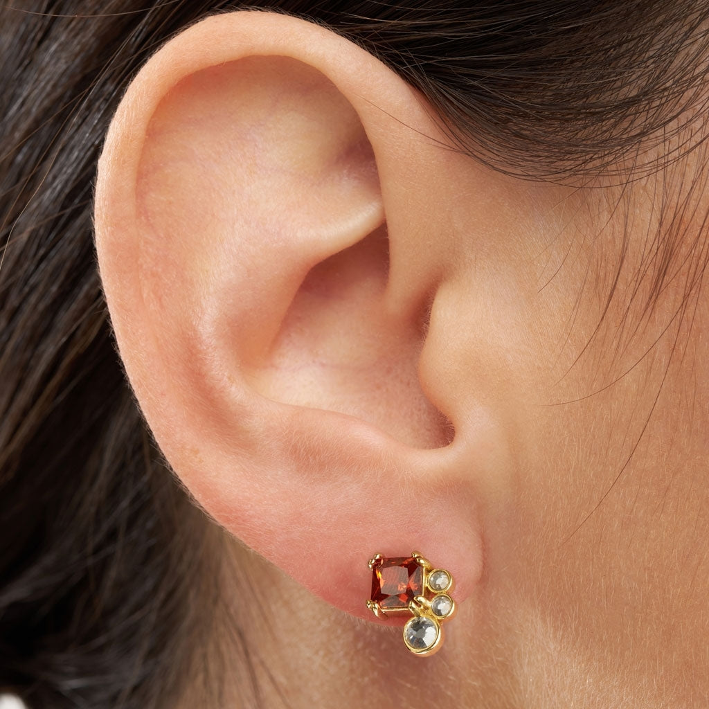 LULU Copenhagen Gala Red Bling Right Ohrring 1 stück Ear stud, 1 pcs Vergoldet