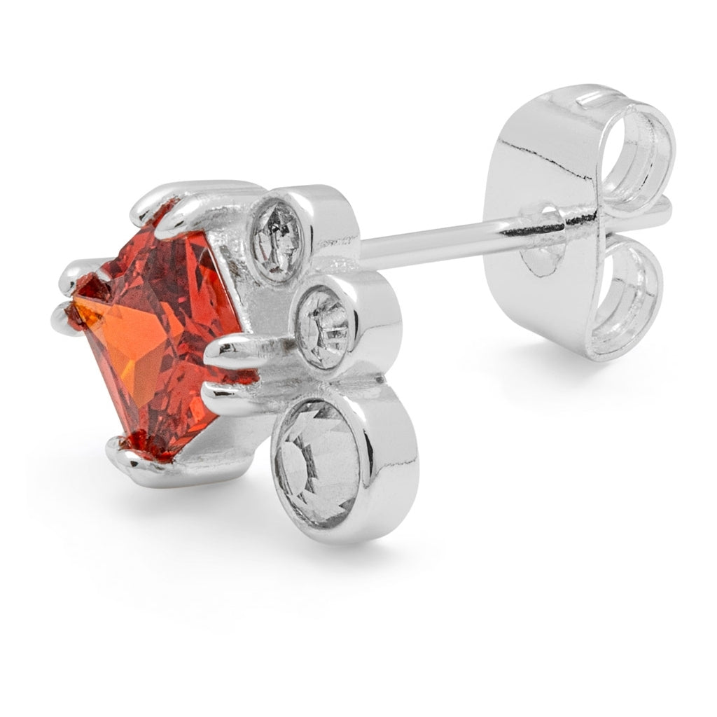 LULU Copenhagen Gala Red Bling Right Ohrring 1 stück Ear stud, 1 pcs Silver Plated