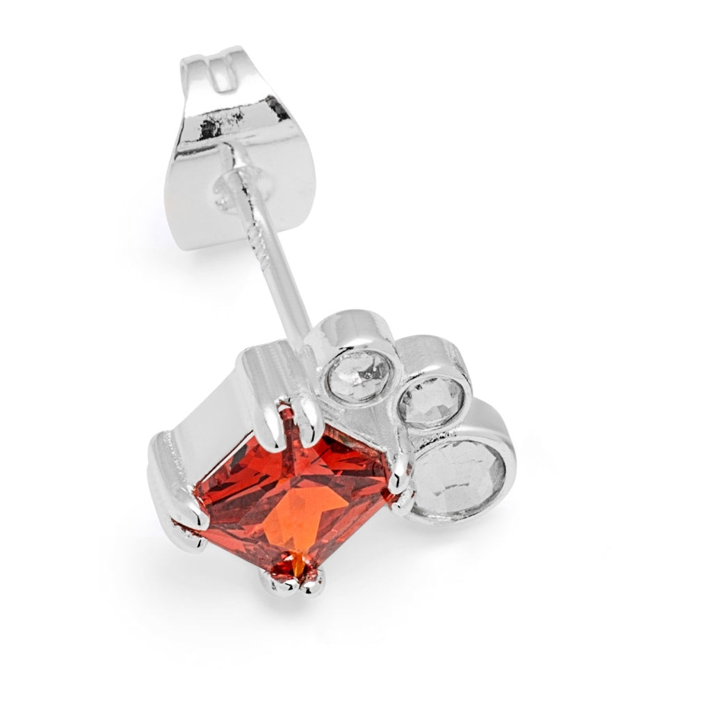 LULU Copenhagen Gala Red Bling Right Ohrring 1 stück Ear stud, 1 pcs Silver Plated