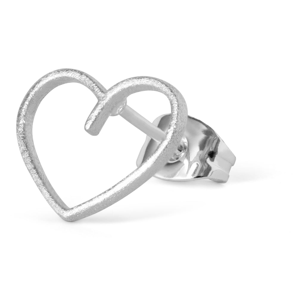 LULU Copenhagen Happy Heart Ohrring 1 stück Ear stud, 1 pcs Silver Plated