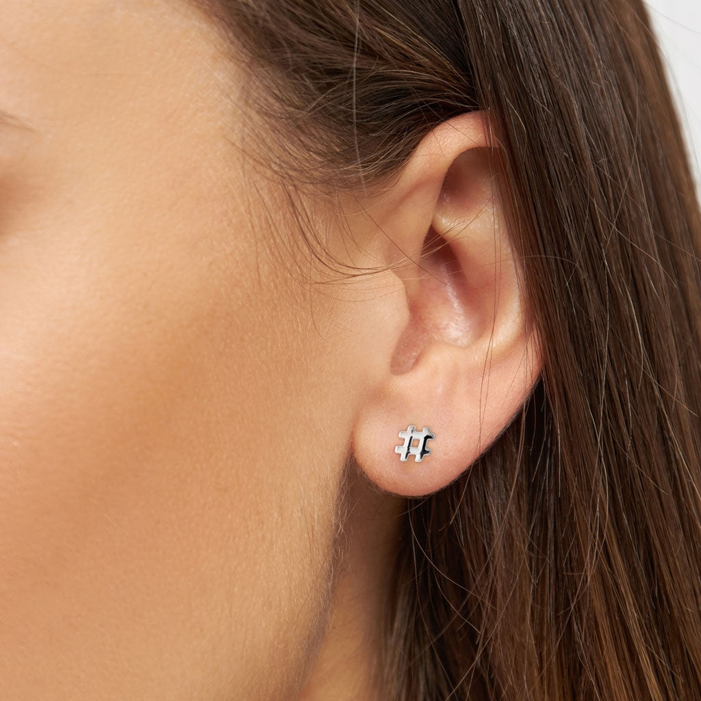 LULU Copenhagen Hashtag Ohrring 1 stück Ear stud, 1 pcs Silber