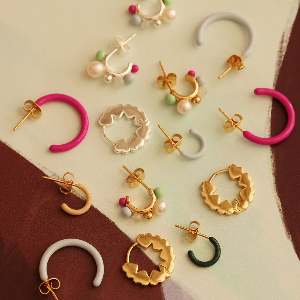 LULU Copenhagen Heart Hoops Paar Hoops Vergoldet