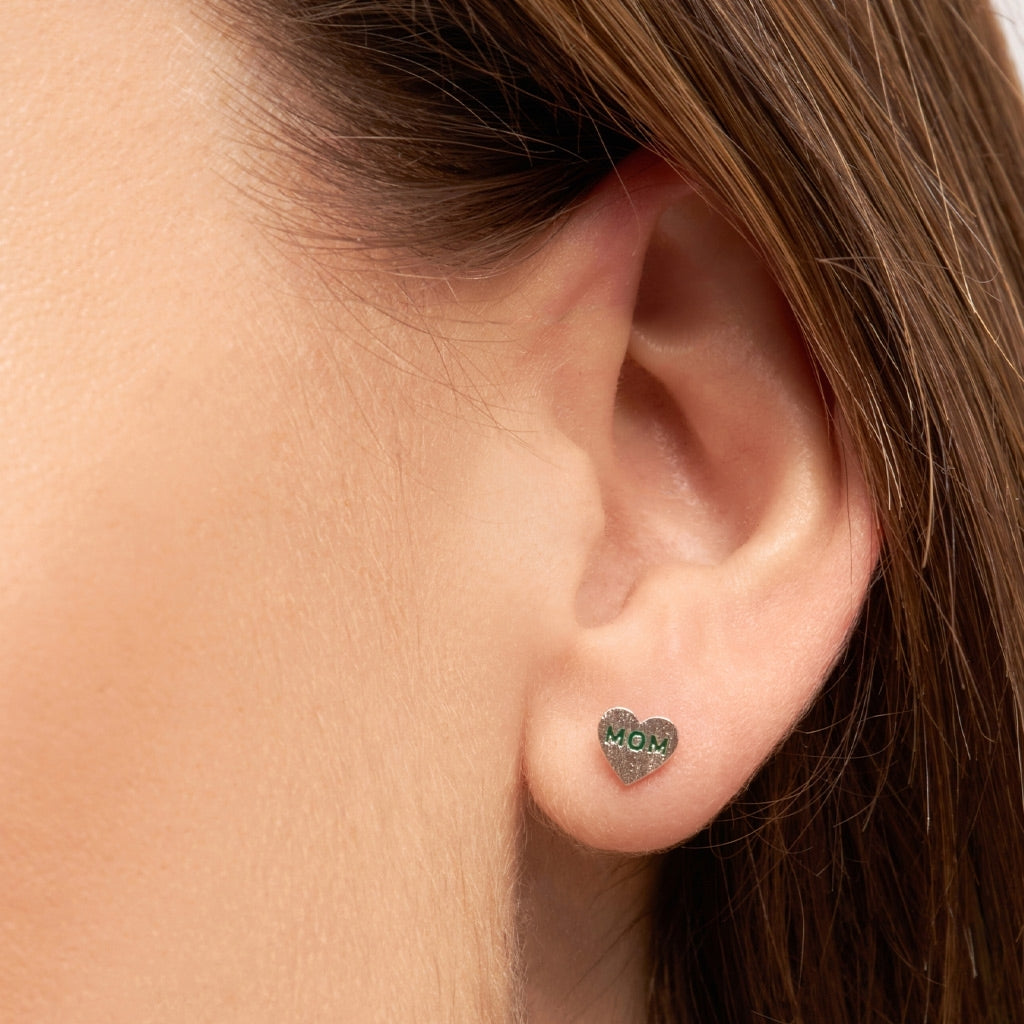 LULU Copenhagen Heart Mom Ohrring 1 stück vergoldet Ear stud, 1 pcs Grün