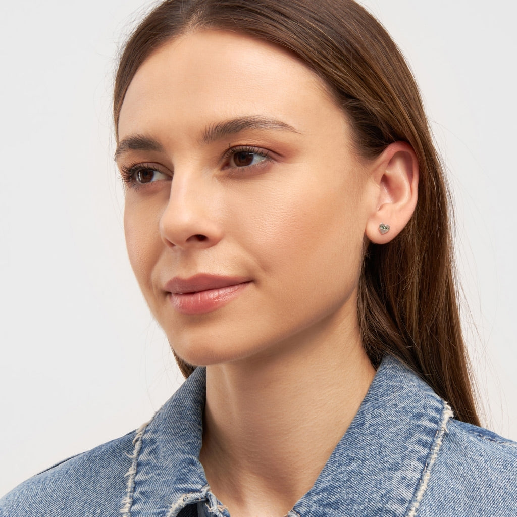 LULU Copenhagen Heart Mom Ohrring 1 stück vergoldet Ear stud, 1 pcs Grün