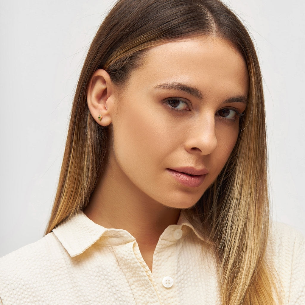 LULU Copenhagen Ice Cone Crystal Ohrring 1 stück Ear stud, 1 pcs Vergoldet
