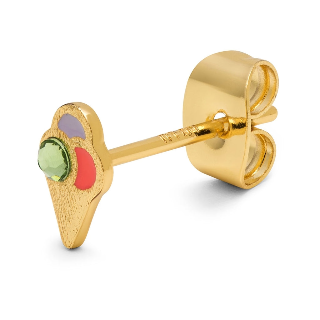LULU Copenhagen Ice Cone Crystal Ohrring 1 stück Ear stud, 1 pcs Vergoldet