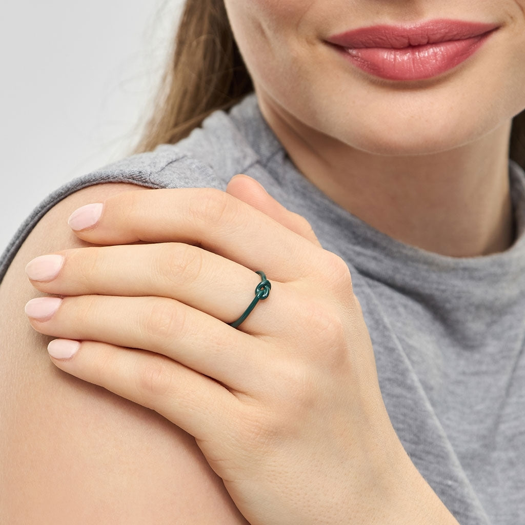 LULU Copenhagen Love Knot Ring Rings North Sea Green