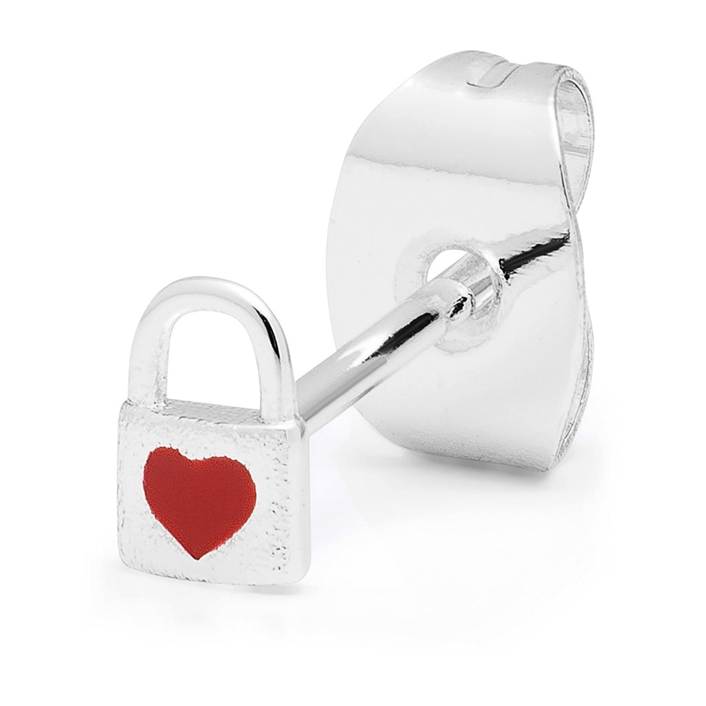 LULU Copenhagen Love Lock 1 stück Ear stud, 1 pcs Silver Plated