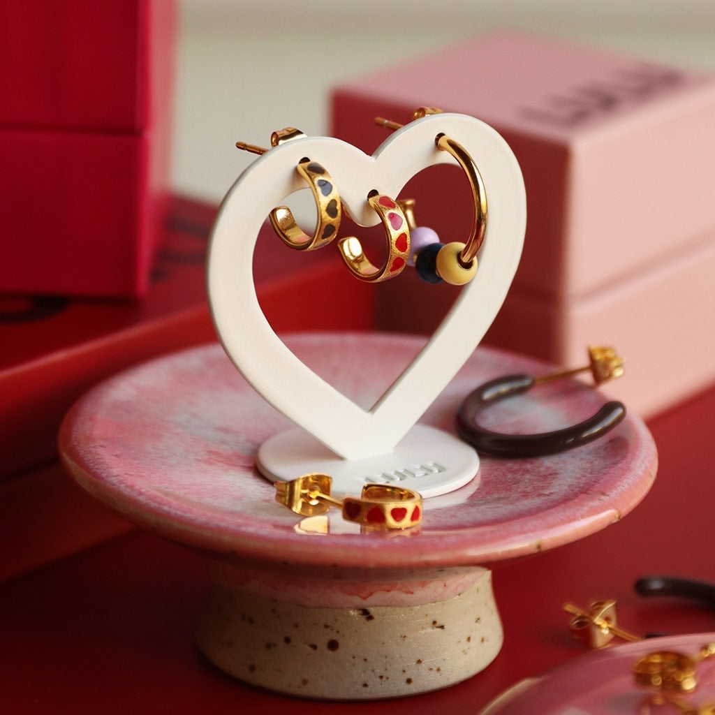LULU Copenhagen Love Repeat hoops paar - Vergoldetes Hoops Dusty Peach