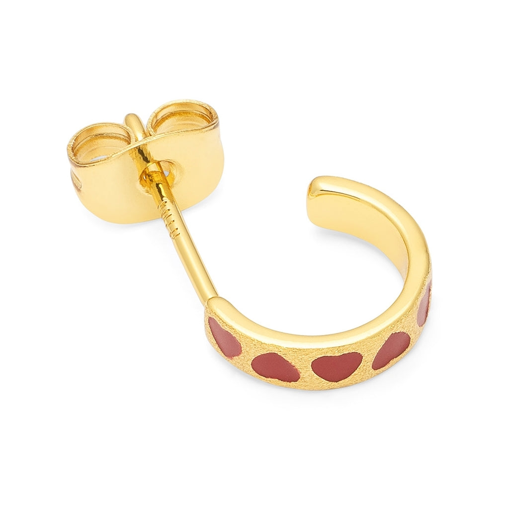 LULU Copenhagen Love Repeat hoops paar - Vergoldetes Hoops Passion Red