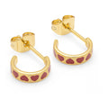 Love Repeat hoops paar - Vergoldetes - Passion Red