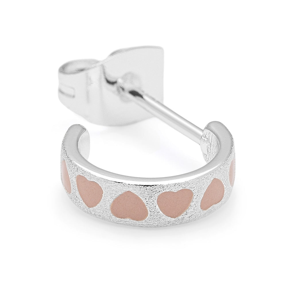LULU Copenhagen Love Repeat hoops paar - Versilbert Hoops Dusty Peach