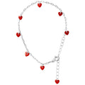 Love U Armband versilbert - Passion Red