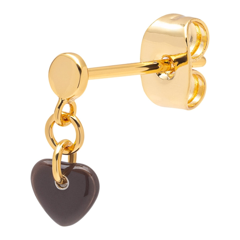 LULU Copenhagen Love U Dangling Ohrring 1 stück Ear stud, 1 pcs Cocoa Powder