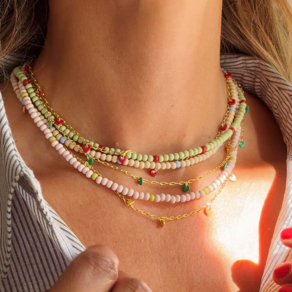 LULU Copenhagen Love U Halskette vergoldet Necklaces Hellgrün