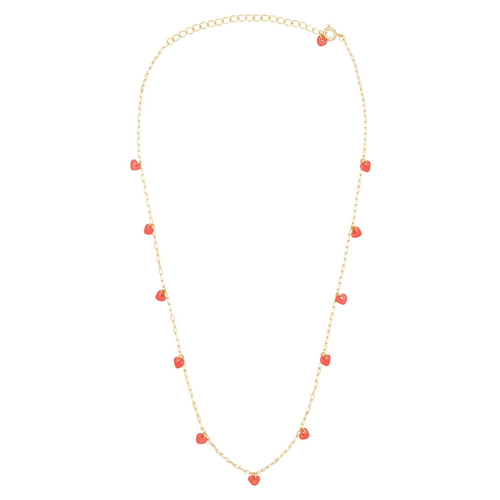 LULU Copenhagen Love U Halskette vergoldet Necklaces Lippenstift Rot