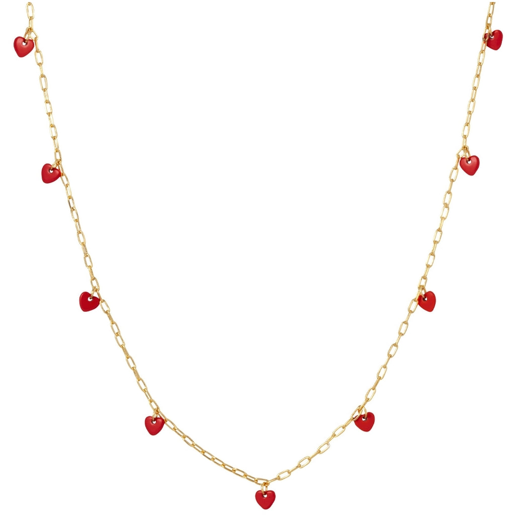 LULU Copenhagen Love U Halskette vergoldet Necklaces Passion Red