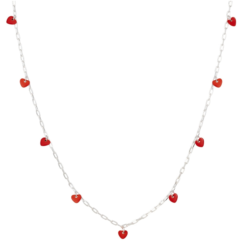 LULU Copenhagen Love U Halskette versilbert Necklaces Passion Red