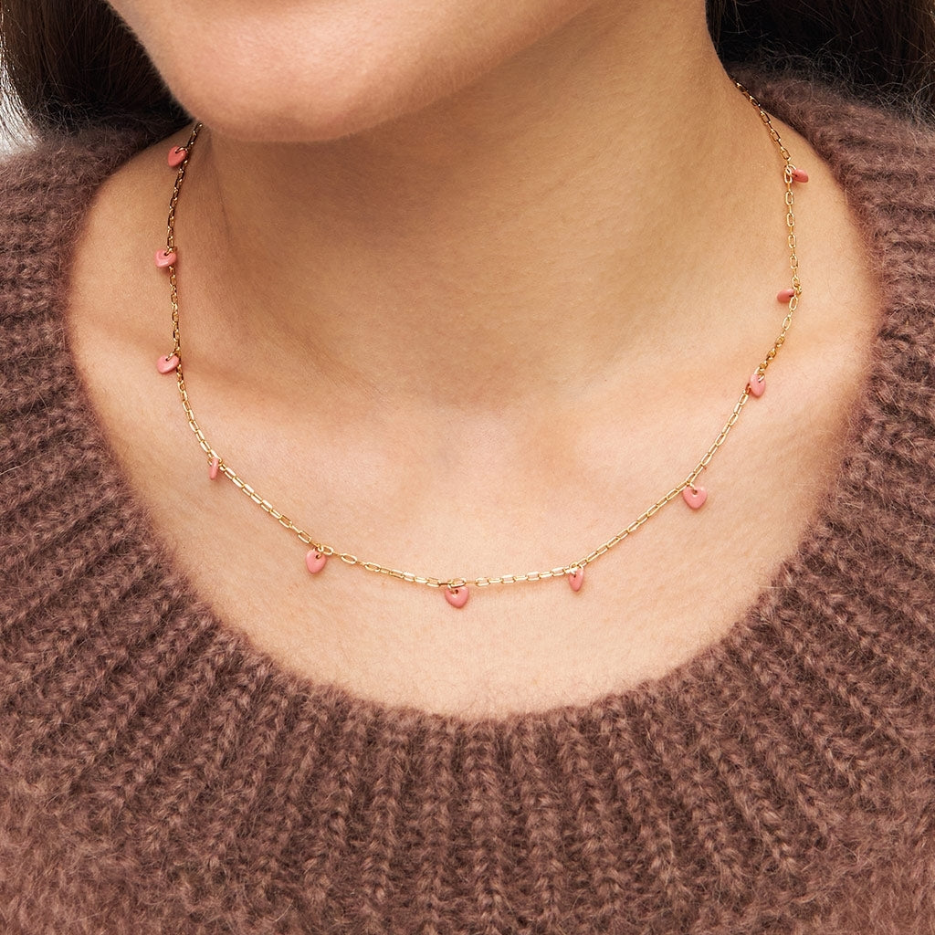 LULU Copenhagen Love U Halskette vergoldet Necklaces Burnt Coral