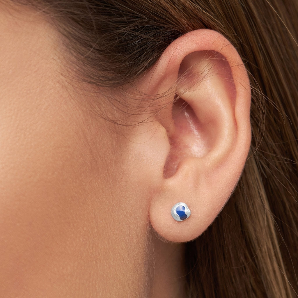 LULU Copenhagen Magic Stone Ohrring 1 stück versilbert Ear stud, 1 pcs Dazzling Blue