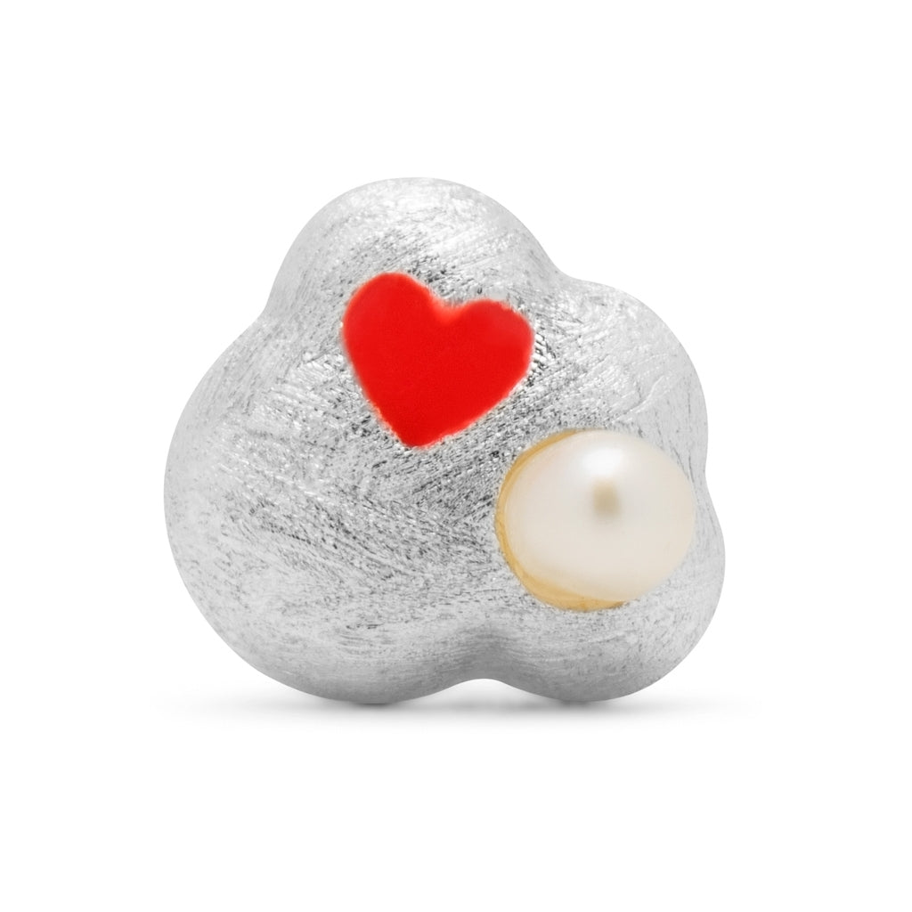 LULU Copenhagen Magic Stone Heart Ohrring 1 stück Ear stud, 1 pcs Silver Plated