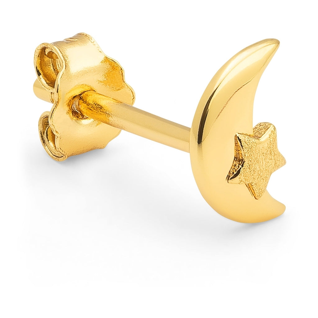 LULU Copenhagen Moon & Star Ohrring 1 stück Ear stud, 1 pcs Vergoldet