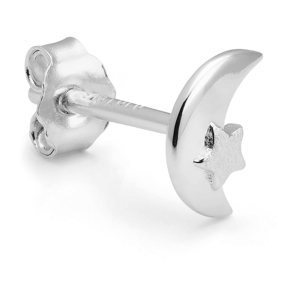 LULU Copenhagen Moon & Star Ohrring 1 stück Ear stud, 1 pcs Silber