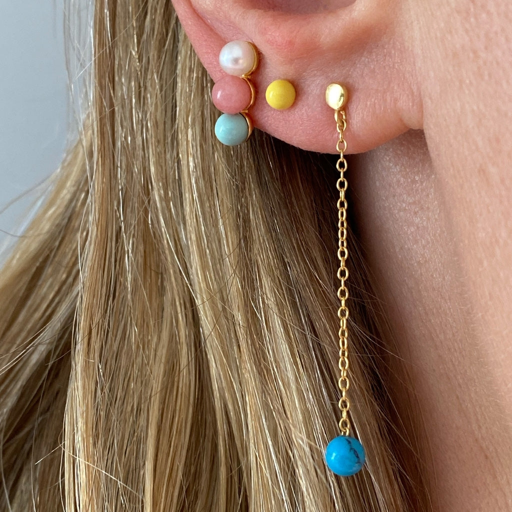 LULU Copenhagen Natural Stone Chain Ohrring 1 stück Ear stud, 1 pcs