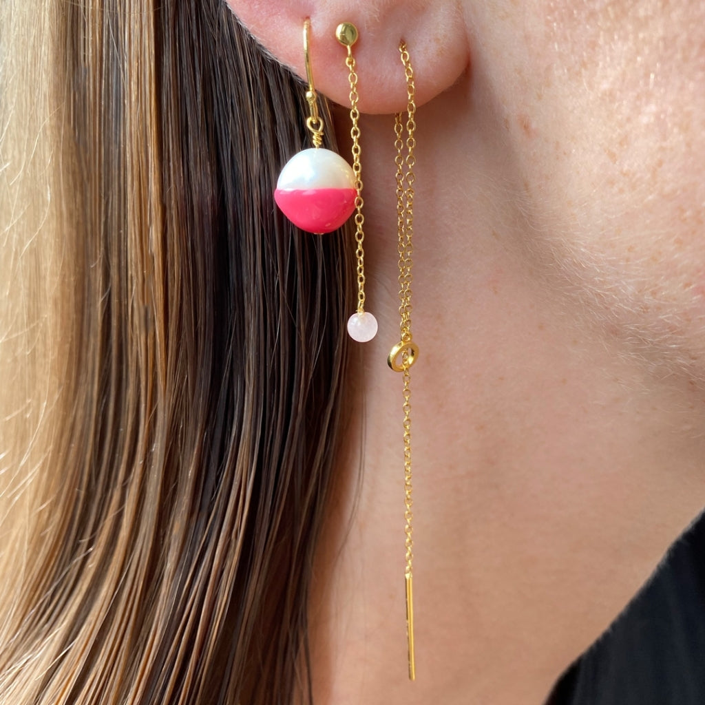 LULU Copenhagen Natural Stone Chain Ohrring 1 stück Ear stud, 1 pcs