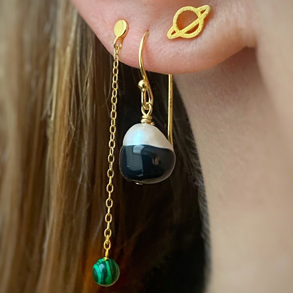 LULU Copenhagen Natural Stone Chain Ohrring 1 stück Ear stud, 1 pcs