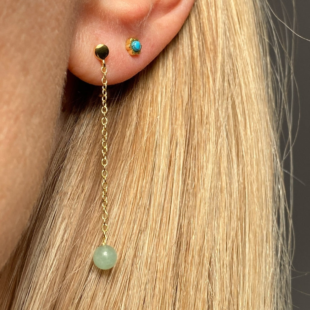 LULU Copenhagen Natural Stone Chain Ohrring 1 stück Ear stud, 1 pcs