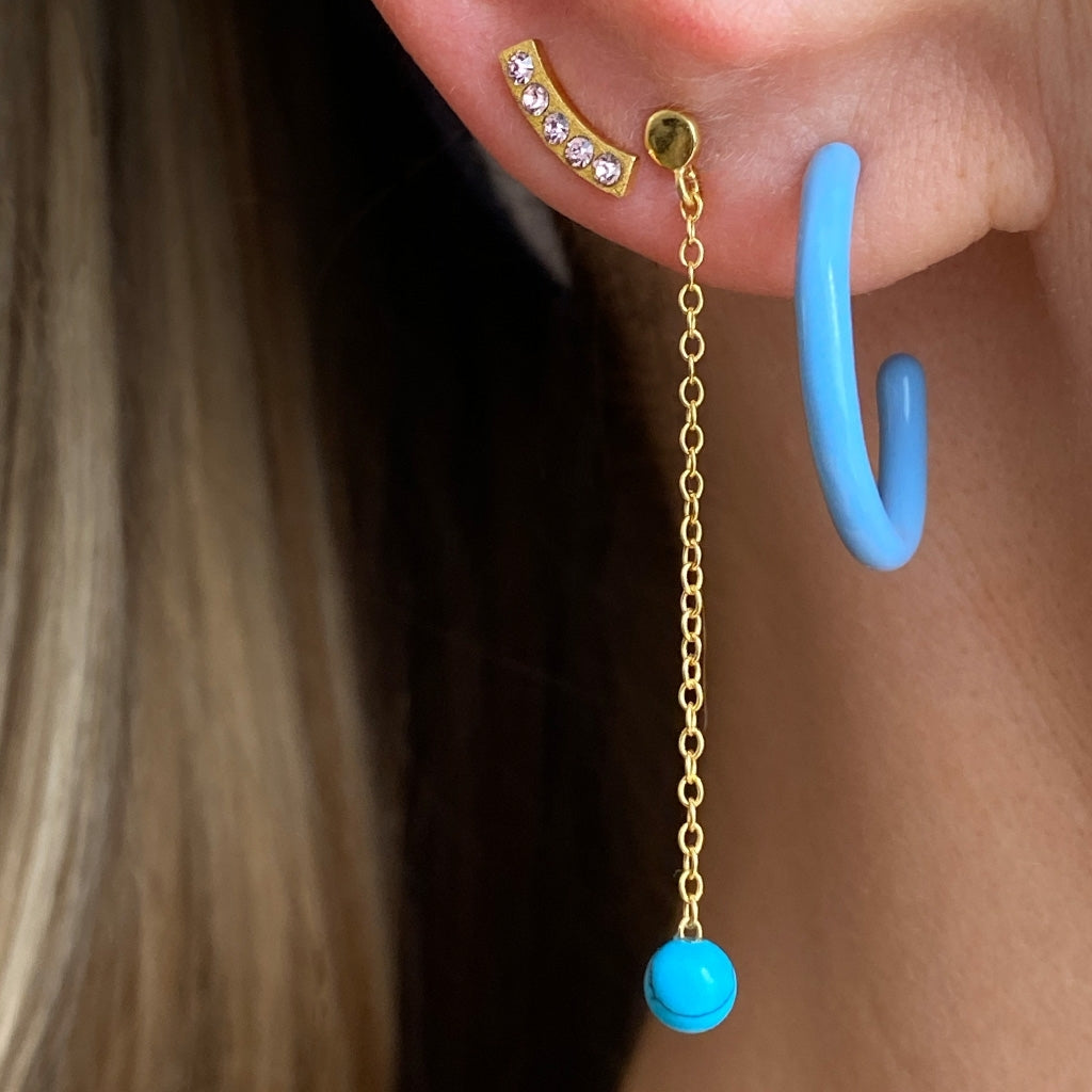 LULU Copenhagen Natural Stone Chain Ohrring 1 stück Ear stud, 1 pcs